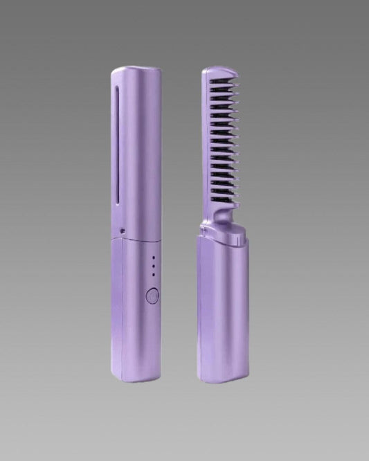 Meneflix Portable Mini cordlss rechargeable Hair Straightener Comb