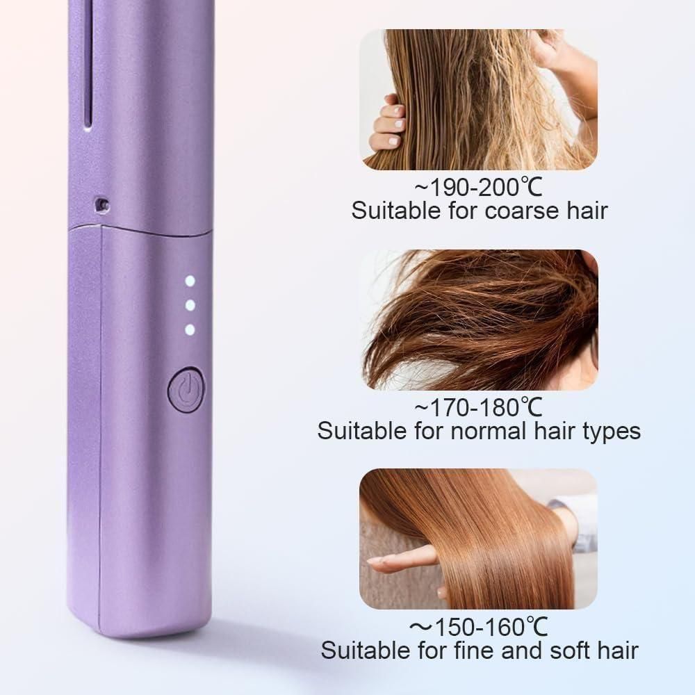 Meneflix Portable Mini cordlss rechargeable Hair Straightener Comb