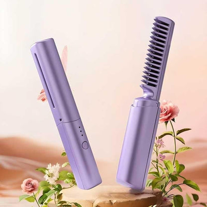 Meneflix Portable Mini cordlss rechargeable Hair Straightener Comb